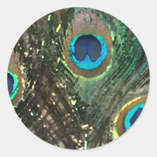 Artistic Peacock Feather Sticker