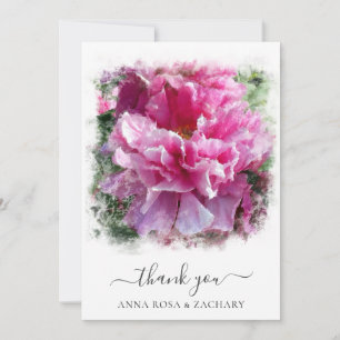 *~* Artistic Peony Painting Thank You Card AR1