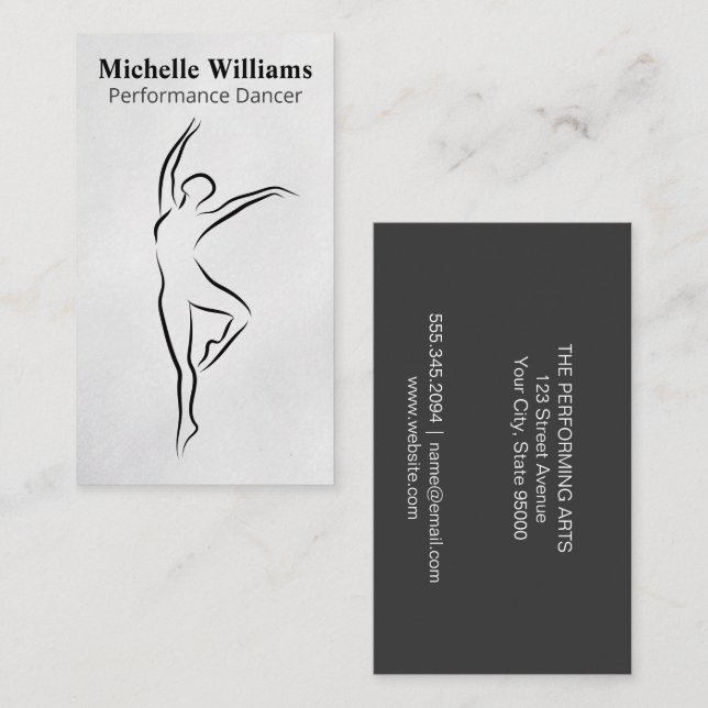 Artistic Performance Dancing Logo Business Card (Front/Back)