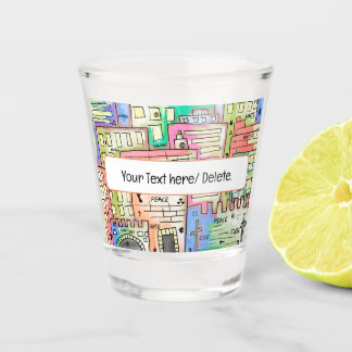 Artistic personalised colourful   shot glass