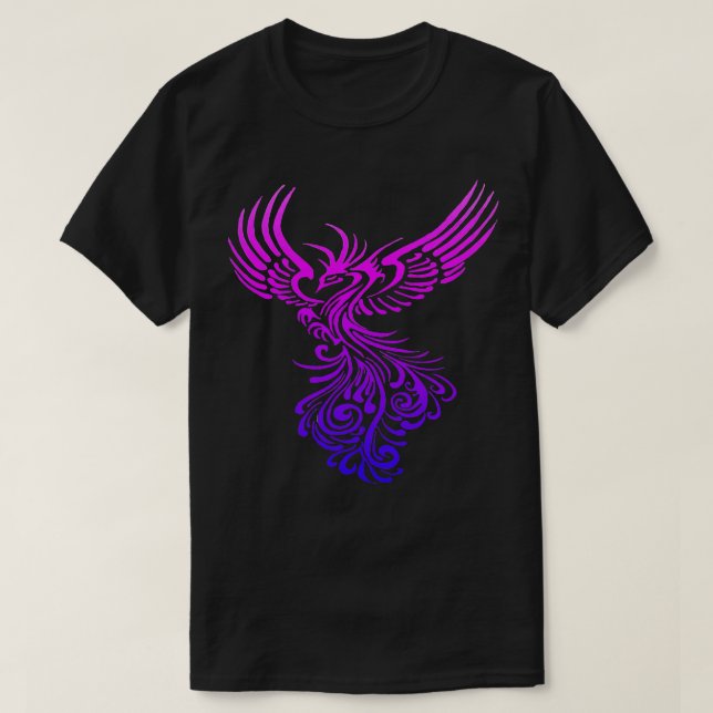 Artistic Phoenix Pink Lilac Colour Blend T-Shirt (Design Front)
