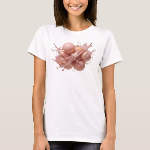 Artistic Pink Abstract Oranges Trendy Tee