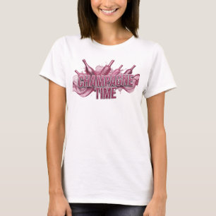 Artistic Pink CHAMPAGNE TIME Graphic Tee