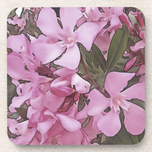 Artistic Pink Oleander Coaster