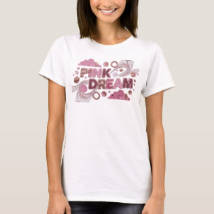 Artistic Pink PINK DREAM Artistic Motif T-Shirt