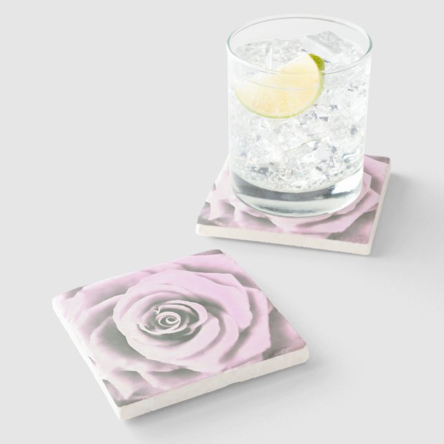 Artistic Pink Rose  rb Stone Coaster (Side)