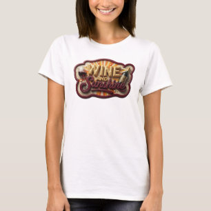 Artistic Pink WINE AND SUNSHINE Shirt Design