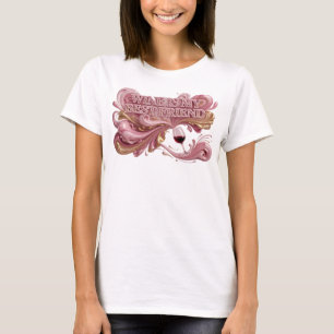 Artistic Pink WINE IS MY BEST FRIEND Slogan Tee