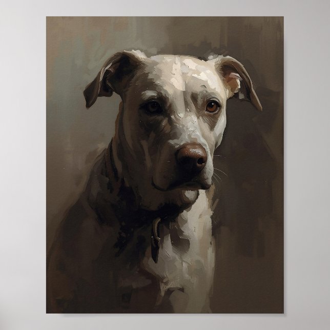 Artistic Pitbull Dog - Abstract Expressionist Styl Poster (Front)