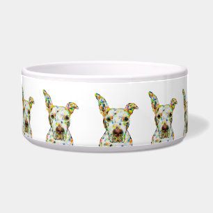 Artistic Pitbull Dog Bowl