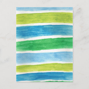 Artistic Postcard Watercolor Stripes