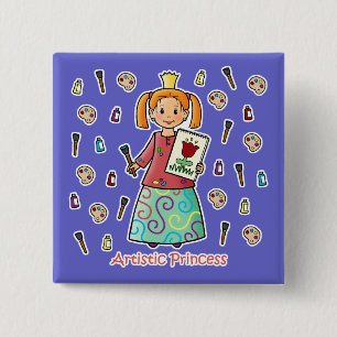 Artistic Princess 15 Cm Square Badge