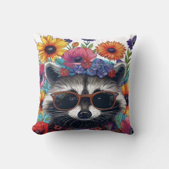 Artistic Prints & Patterns, Raccon Cushion (Front)