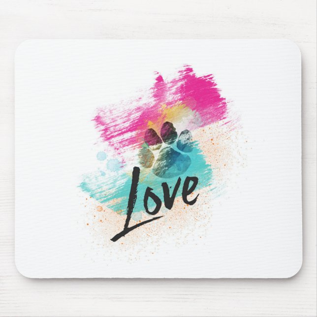 Artistic Puppy Love Mouse Pad (Front)