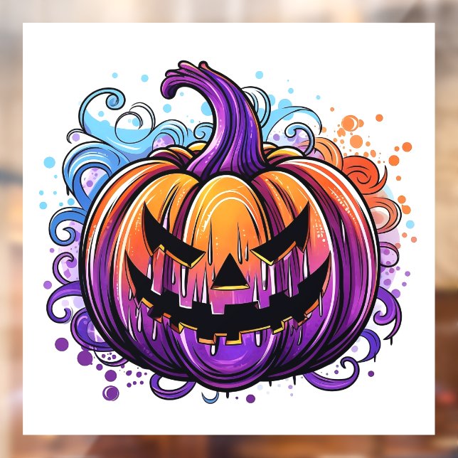Artistic Purple and Orange Jack-o-Lantern  (Sheet 2)