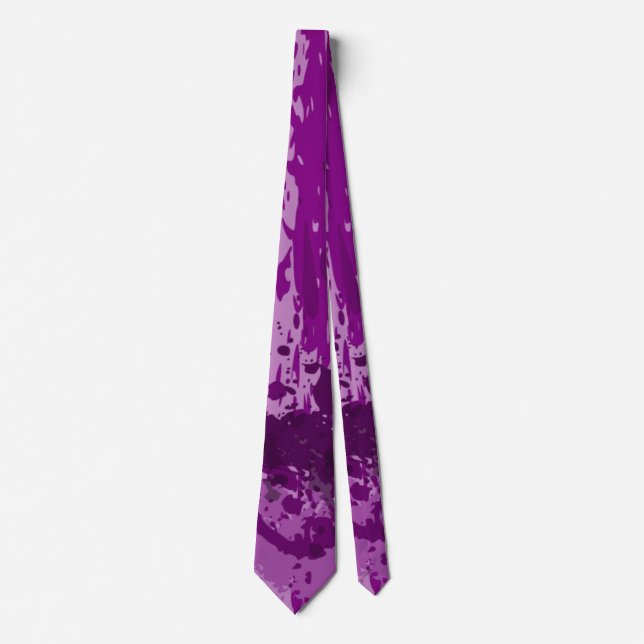 Artistic Purple Paint Splatter Groomsmen Gift  Tie (Front)