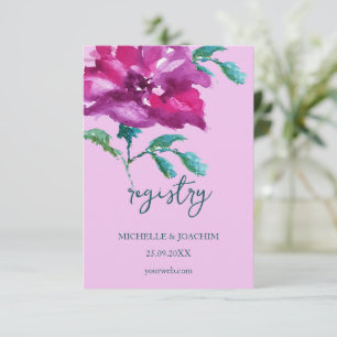 Artistic Purple Rose Watercolor Art Enclosure Card