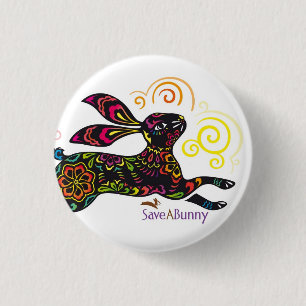 Artistic Rabbit 3 Cm Round Badge