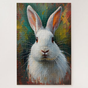 Artistic Rabbit Portrait – Vibrant Oil Painting Jigsaw Puzzle
