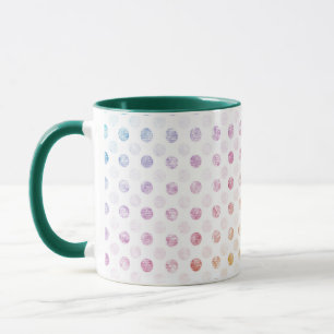 Artistic Rainbow Colour Polka Dot Pattern Drinkwar Mug