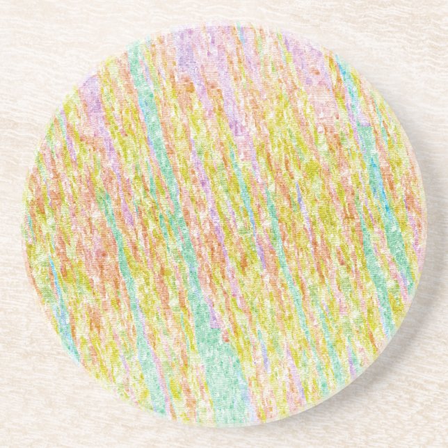 Artistic Rainbow Colours Scribble Pattern Coaster (Front)