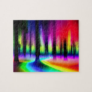 Artistic Rainbow Magic Forest Jigsaw Puzzle