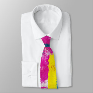 Artistic Rainbow Paint Abstract Tie