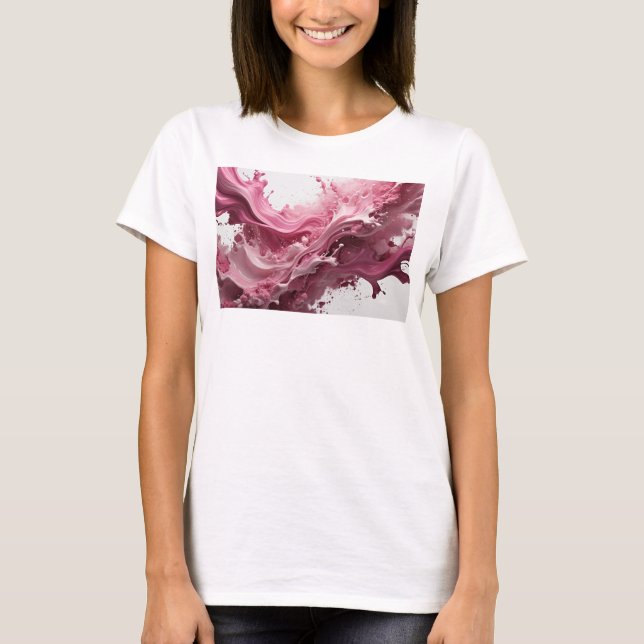 Artistic Red ABSTRACT ART Statement Tee (Front)