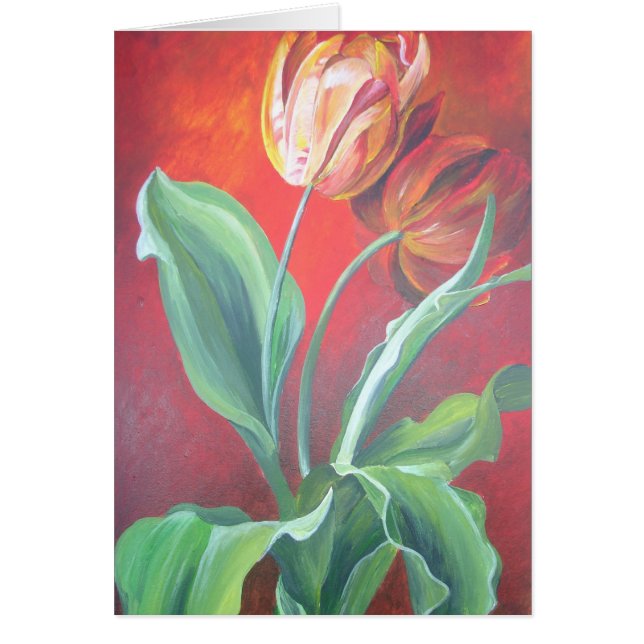Artistic Red and Yellow Tulips (Front)