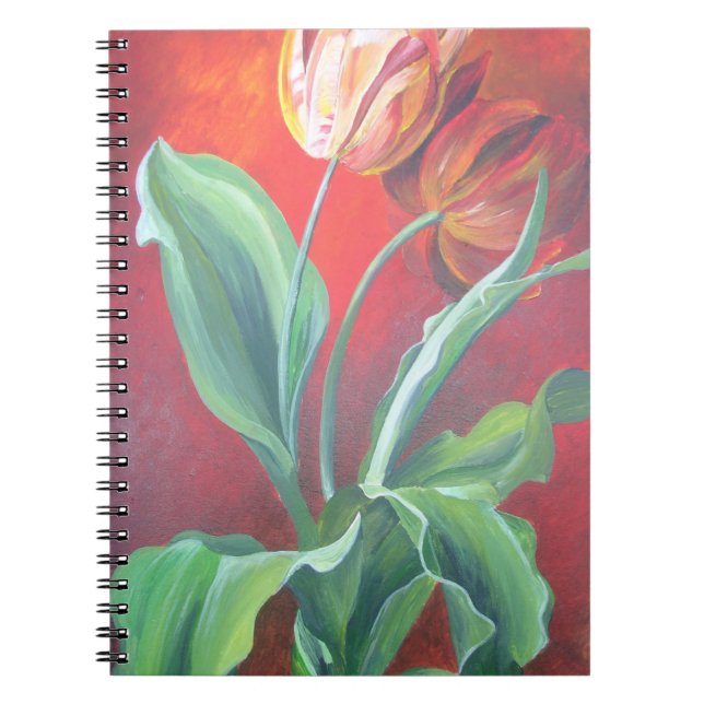 Artistic Red and Yellow Tulips Notebook (Front)