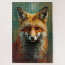 Artistic Red Fox Portrait – Vibrant Oil Painting