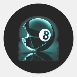 Artistic Reflection - 8 Ball Pool Design Classic Round Sticker