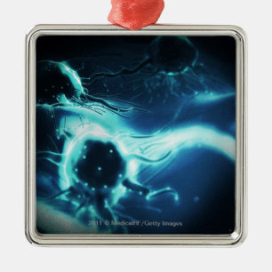 Artistic rendering of cancer cells metal tree decoration