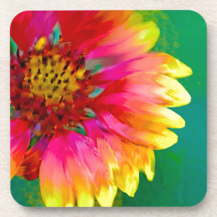 Artistic rendition of Indian Blanket flower Coaster