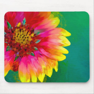 Artistic rendition of Indian Blanket flower Mouse Pad