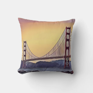 Artistic Rendition of the Golden Gate Bridge Cushion