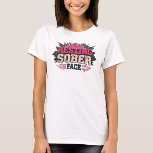 Artistic RESTING SOBER FACE Statement Design T-Shirt