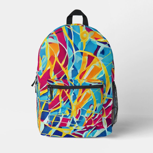 Artistic retro abstract pattern Modern mid century Printed Backpack (Front)