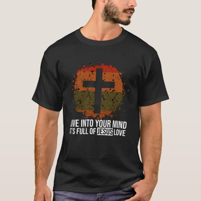 Artistic Retro Cross Artwork T-Shirt (Front)
