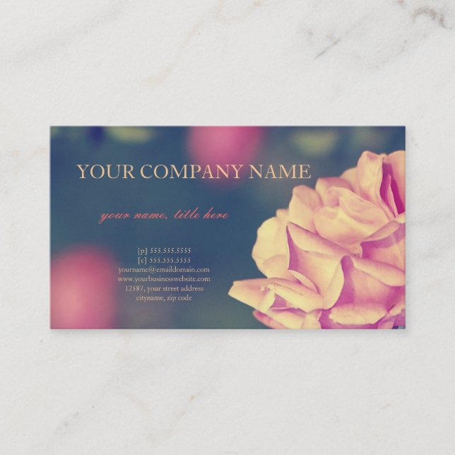 Artistic Rose Business Card (Front)