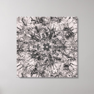 Artistic Rose Gold Line Art Mandala Drawing Canvas Print