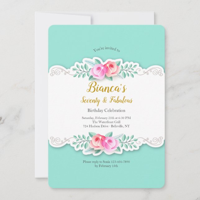 Artistic Roses Invitation (Front)