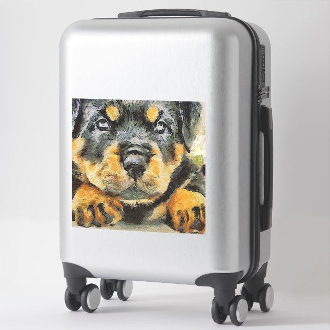 Artistic Rottweiler Puppy Portrait (Suitcase)