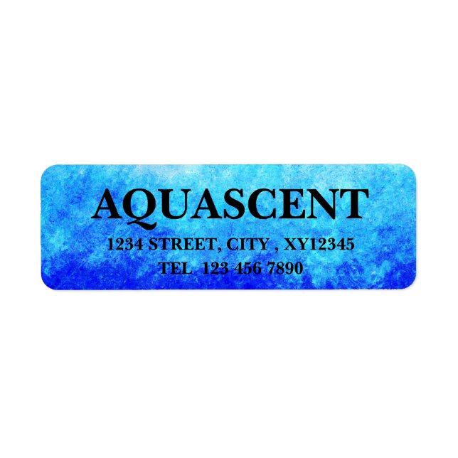 Artistic Royal Turquoise Blue Return Address Label (Front)