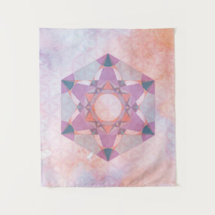 Artistic Sacred Geometry Metatron's Cube Vertical Tapestry