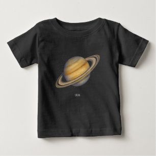 Artistic Saturn with Vibrant Rings Baby T-Shirt