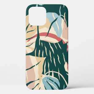 Artistic seamless pattern with abstract leaves. Mo iPhone 12 Case