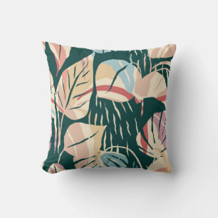 Artistic seamless pattern with abstract leaves. Mo Cushion