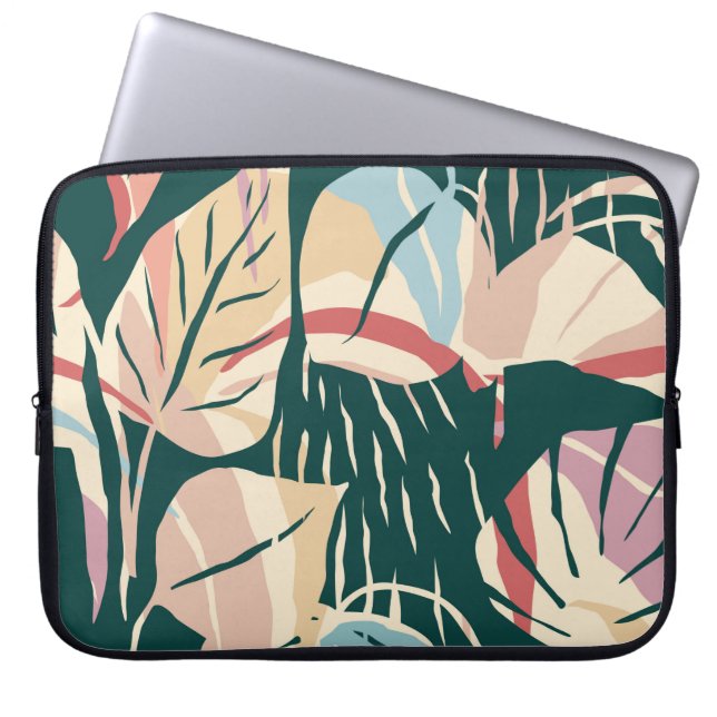 Artistic seamless pattern with abstract leaves. Mo Laptop Sleeve (Front)