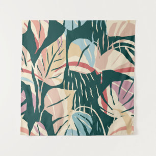 Artistic seamless pattern with abstract leaves. Mo Tapestry